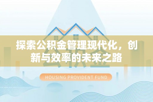 扎囊探索公积金管理现代化，创新与效率的未来之路