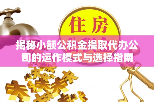 扎囊揭秘小额公积金提取代办公司的运作模式与选择指南