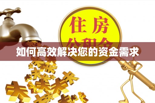 扎囊如何高效解决您的资金需求