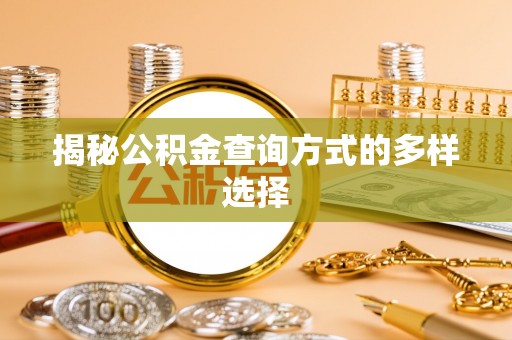 扎囊揭秘公积金查询方式的多样选择