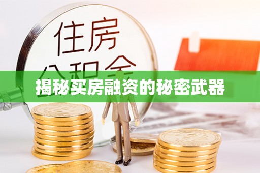 扎囊揭秘买房融资的秘密武器