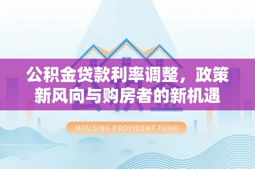 扎囊公积金贷款利率调整，政策新风向与购房者的新机遇