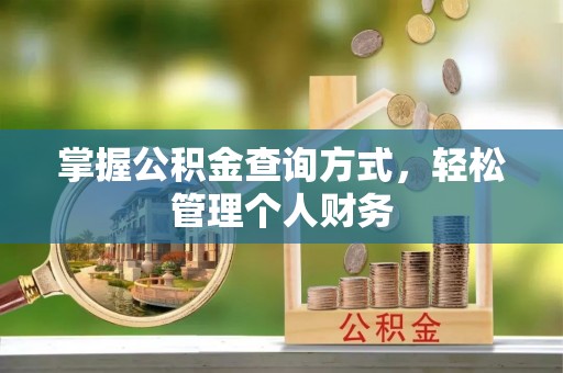 扎囊掌握公积金查询方式，轻松管理个人财务