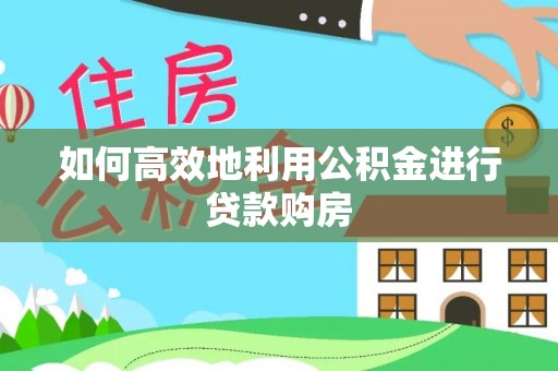 扎囊如何高效地利用公积金进行贷款购房
