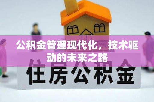扎囊公积金管理现代化，技术驱动的未来之路